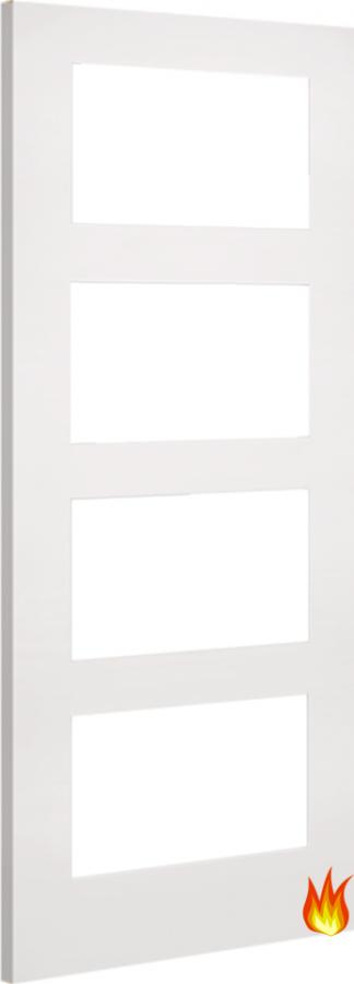 Coventry Clear Glazed White Primed Internal Fire Door (18mm lippings)
